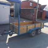 8ft x 4ft TWIN AXLE BRAKED TRAILER, LANGATON TRAILER, 2 NEW TYRES