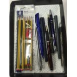 QTY BIRO'S. PENCIL SET & ROLLER BALL'S