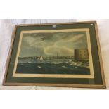 A COLOUR PRINT OF NEW YORK FROM GOVERNORS ISLAND