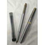 PARKER ''BADER'' FOUNTAIN PEN, HI-TECH PROPELLING PENCIL & SPARE LEADS