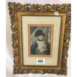 ANTIQUE ENGRAVING OF NAPOLEON BONAPARTE IN A FRETWORK FRAME