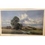 F/G LIMITED EDITION PRINT NO. 291 OF 500 OF SOUTH DOWNS IN SUMMER BY FRANK WOOTTON SIGNED IN PENCIL