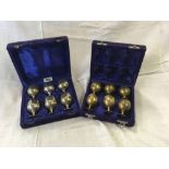 2 PERIOD BOXES EACH CONTAINING A SET OF 6 SMALL METAL GOBLETS