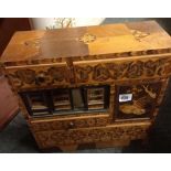 MARQUETRY ORIENTAL JEWELLERY BOX A/F