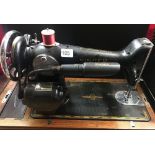 SINGER SEWING MACHINE, CATALOG BRK 2-12 WITH CARRYING CASE
