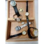 MANIKIN CIGAR BOX OF WATCHES