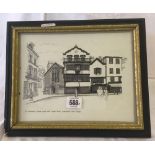 SET OF 5 FRAMED & GLAZED VIEWS OF EXETER INCLUDING THE QUAY, CATHEDRAL ETC