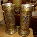 PAIR OF LARGE DECORATIVE MODERN CANDLE HOLDERS & SMALL JEWELLERY BOXED IN FORM OF A WARDROBE