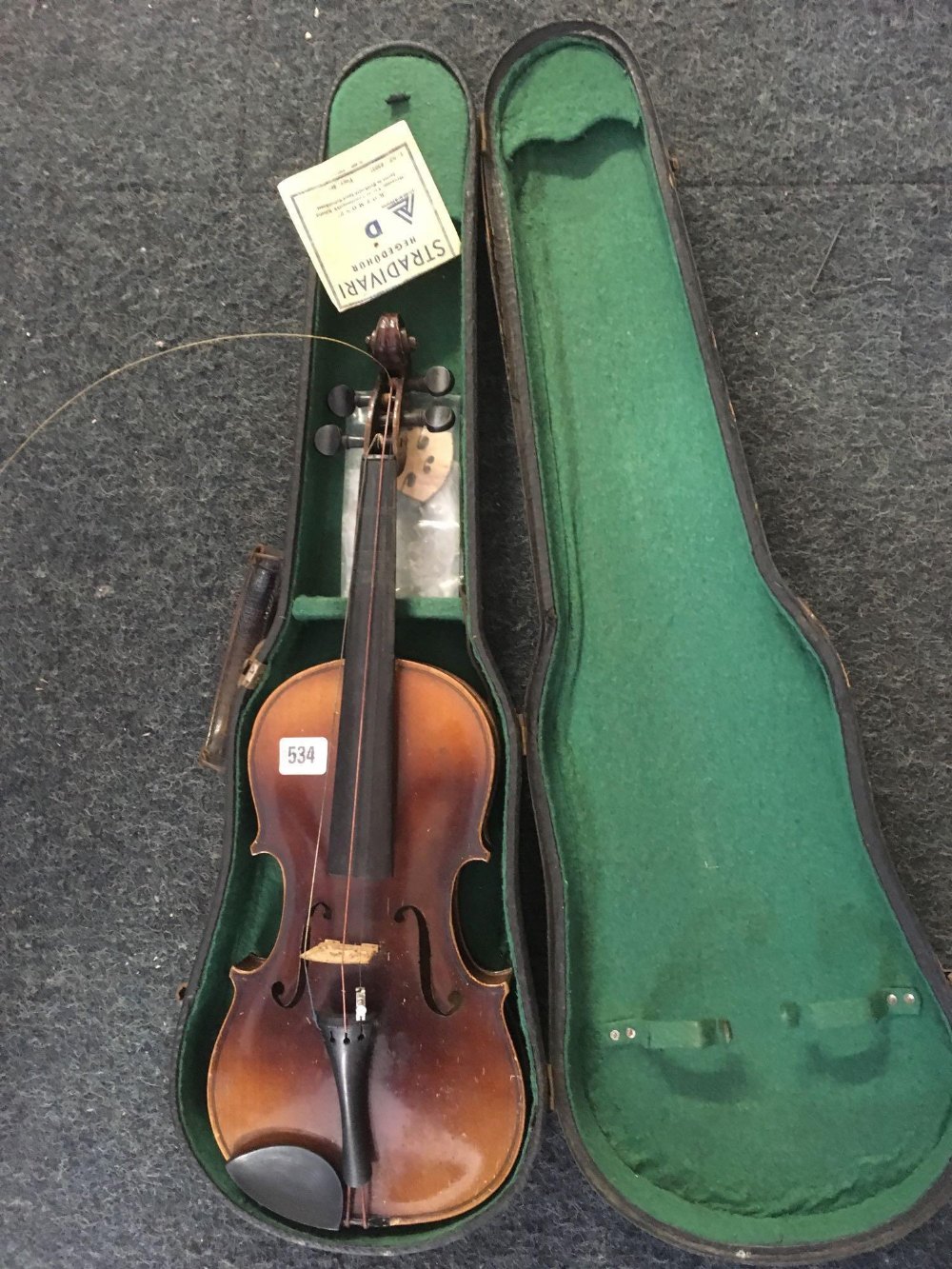 STRIDIVRI VIOLIN ON ORIGINAL CASE & A CASED MANDOLIN WITH BUTTERFLY INLAY A/F - Image 4 of 5