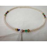 PEARL & GEM SET CHOKER NECKLACE