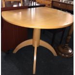 CIRCULAR BEECH WOOD DINING TABLE WITH DROP FLAP