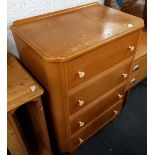 LIGHT OAK CHEST OF 4 DRAWERS