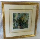 SET OF 3 LIMITED EDITION COLOUR PRINTS, PENCIL SIGNED & NUMBERED, FLORAL GARDEN SCENES