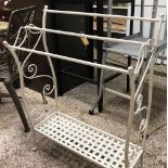 WHITE METAL HALL RACK