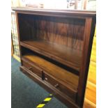 REPRODUCTION MODERN MAHOGANY BOOKCASE WITH 2 DRAWERS