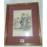 4 GILT F/G FASHION PRINTS MODES FROM FRANCAISES SIGNED BY JULES DAVID