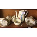 DECORATIVE FLOWER CROWN STAFFORDSHIRE COFFEE SET A/F