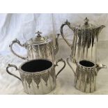 4 PIECES OF PERIOD SILVER PLATED TEA SERVICE