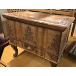 CARVED SEWING BOX A/F