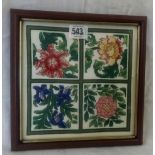 5 NEEDLEWORK PICTURES OF COUNTRY COTTAGES AND A FLOWER PIECE AND 1 OF CHILDREN