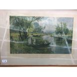 2 GILT F/G PICTURES, 1 OF BY ''THE SILVER STREAM'' & THE OTHER CALLED ''THE GOLDEN TINTS OF EARLY