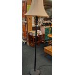 BLACK METAL STANDARD LAMP WITH CREAM SHADE