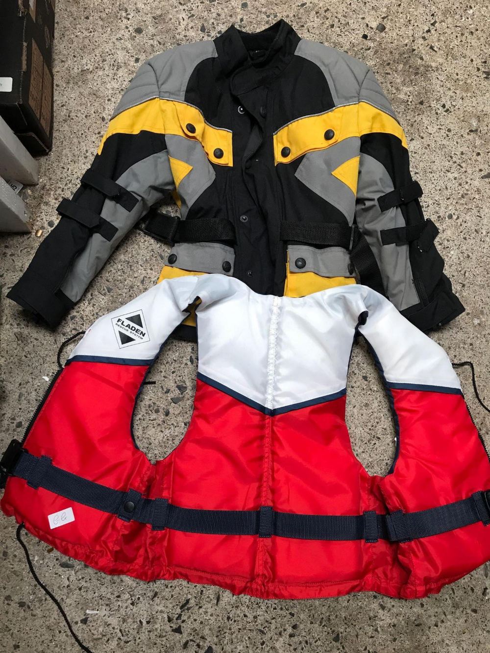 CHILD'S MOTOR CYCLE JACKET & LIFE JACKET