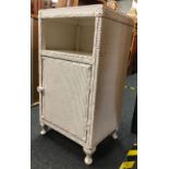 WHITE LOOM BEDSIDE CABINET