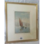WILLIAM SHEPHERD, SIGNED WATERCOLOUR INSCRIBED ON THE BACK ''OUTWARD BOUND OFF BERRY HEAD, BRIXHAM''