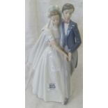 NAO CHINA FIGURINE OF BRIDE & BRIDEGROOM 10 3/4'' HIGH - EXCELLENT CONDITION