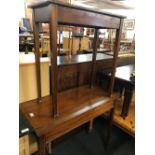 INLAID MAHOGANY SIDE TABLE & A SMALL MAHOGANY SIDE TABLE