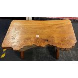 RUSTIC WALNUT CARVED COFFEE TABLE 34'' LONG