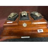 PEN STAND DEPICTING TANKS PRESENTED TO KEITH PAY FROM THE INSTRUCTORS OF BOVINGTON CAMP 1966