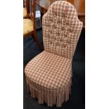 STRIPPED BUTTON BACK UPHOLSTERED BEDROOM CHAIR