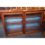 PERIOD MAHOGANY GLAZED 2 DOOR CABINET 5'4 X 3'6 X 1'1