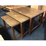 LIGHT MAHOGANY NEST OF 3 TABLES