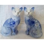 PAIR OF ARTHUR WOOD BLUE CATS