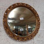 GILT FRAMED BEVELLED EDGE CIRCULAR MIRROR