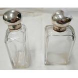 2 SILVER TOPPED DRESSING TABLE BOTTLES