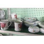 ROYAL DOULTON PRINCETON CUPS, SAUCER & PLATES WITH COALPORT DISH & LID, A WEDGWOOD DISH & LID WITH