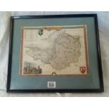 ANTIQUE HAND COLOURED MAP OF SOMERSETSHIRE