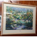 F/G PASTEL DRAWING OF A LANDSCAPE SCENE SIGNED