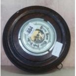 ROUND WOODEN PERIOD BAROMETER