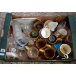 CARTON WITH QTY OF CHINA & GLASSWARE INCL; MUGS, GLASSES ETC