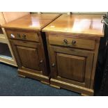 PAIR OF LIGHT MAHOGANY BEDSIDE CABINETS