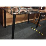 SMOKE GLASS DINING TABLE