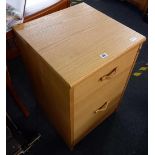 MODERN WOOD EFFECT 2 DRAWER FILING CABINET WITH FILES