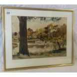 AUSTRALIAN WATERCOLOUR INSCRIBED YARRA RIVER NEAR COMO PARK, SIGNED STANLEY JARRETT