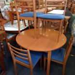 MODERN CIRCULAR DINING TABLE & 4 CHAIRS 4FT WIDE EXTENDING TO 5FT 6''