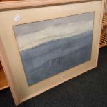 LARGE F/G MOUNTED MARITIME DRAWING UNSIGNED